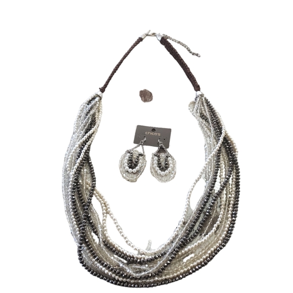 Chico's Jewelry - Chico's Nova Earring (New With Tags ) and Multi Strand Nova Necklace Set